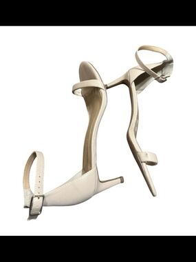 Banana Republic Beige Textured Ankle Strap Heels Size 8.5
